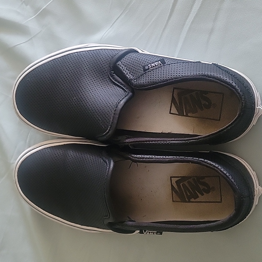 Leather black vans